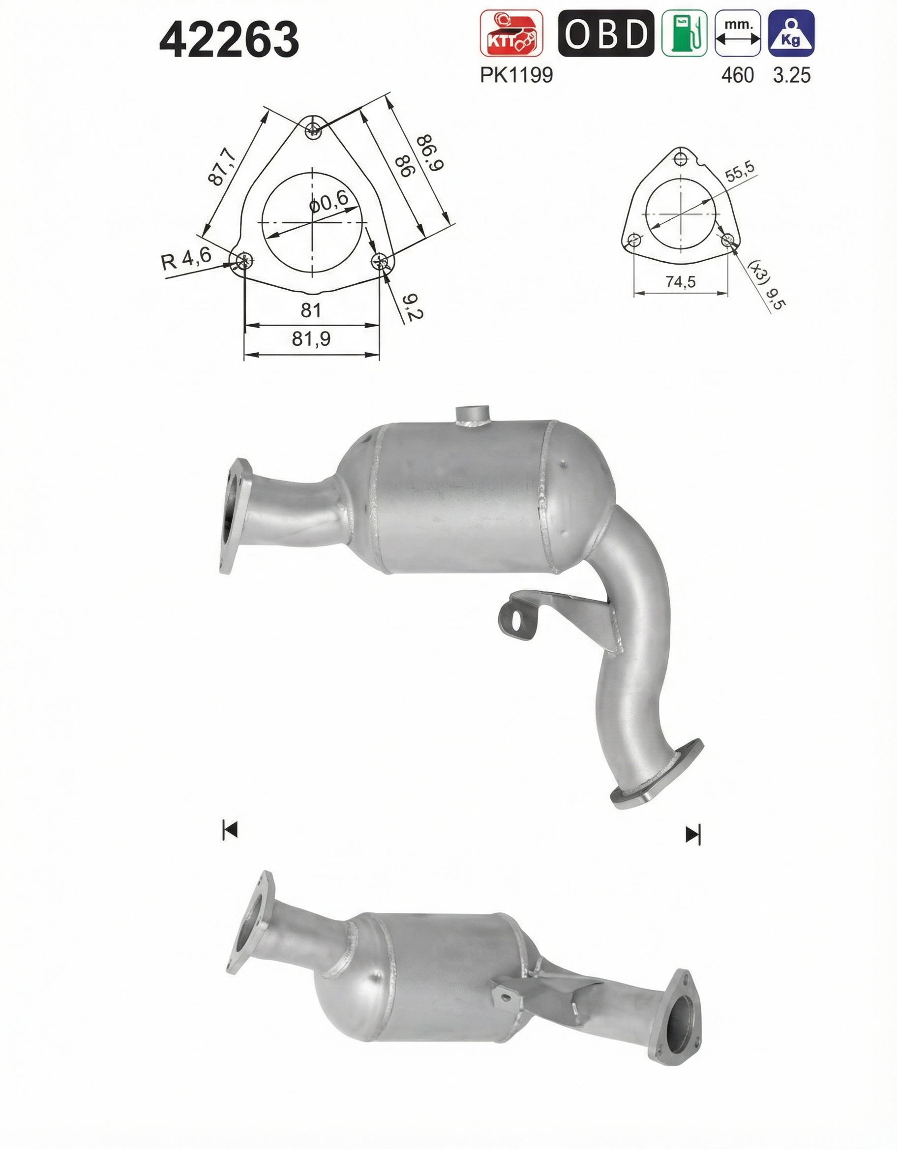 OEM Catalytic Converter for 2010-2017 Audi A6, A7, Q5, S4, S5, SQ5 - Right (Passenger), Right (OEM)