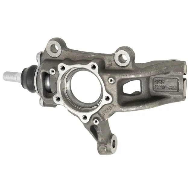 OEM Black Front Steering Knuckle with Hub for 2014, 2015, 2016, 2017, 2018 Ford Transit Connect - Left (Driver)