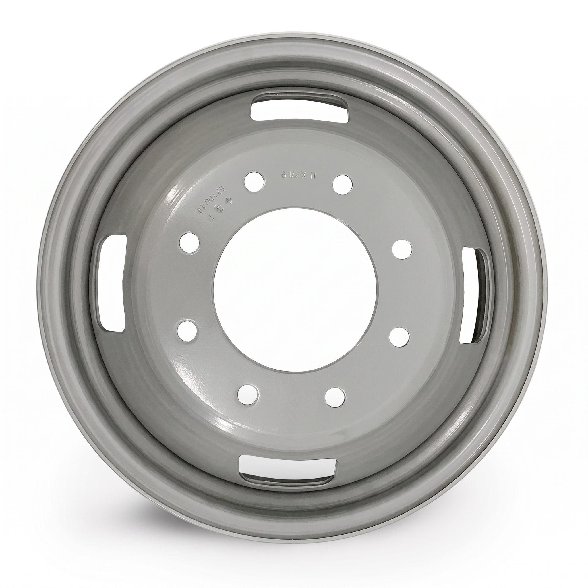 OEM Gray 17x6.5 4-Oval Opening Steel Wheel for 2017-2026 Ford F-350 Super Duty, FORD F350SD PICKUP - Rear Front (OEM)