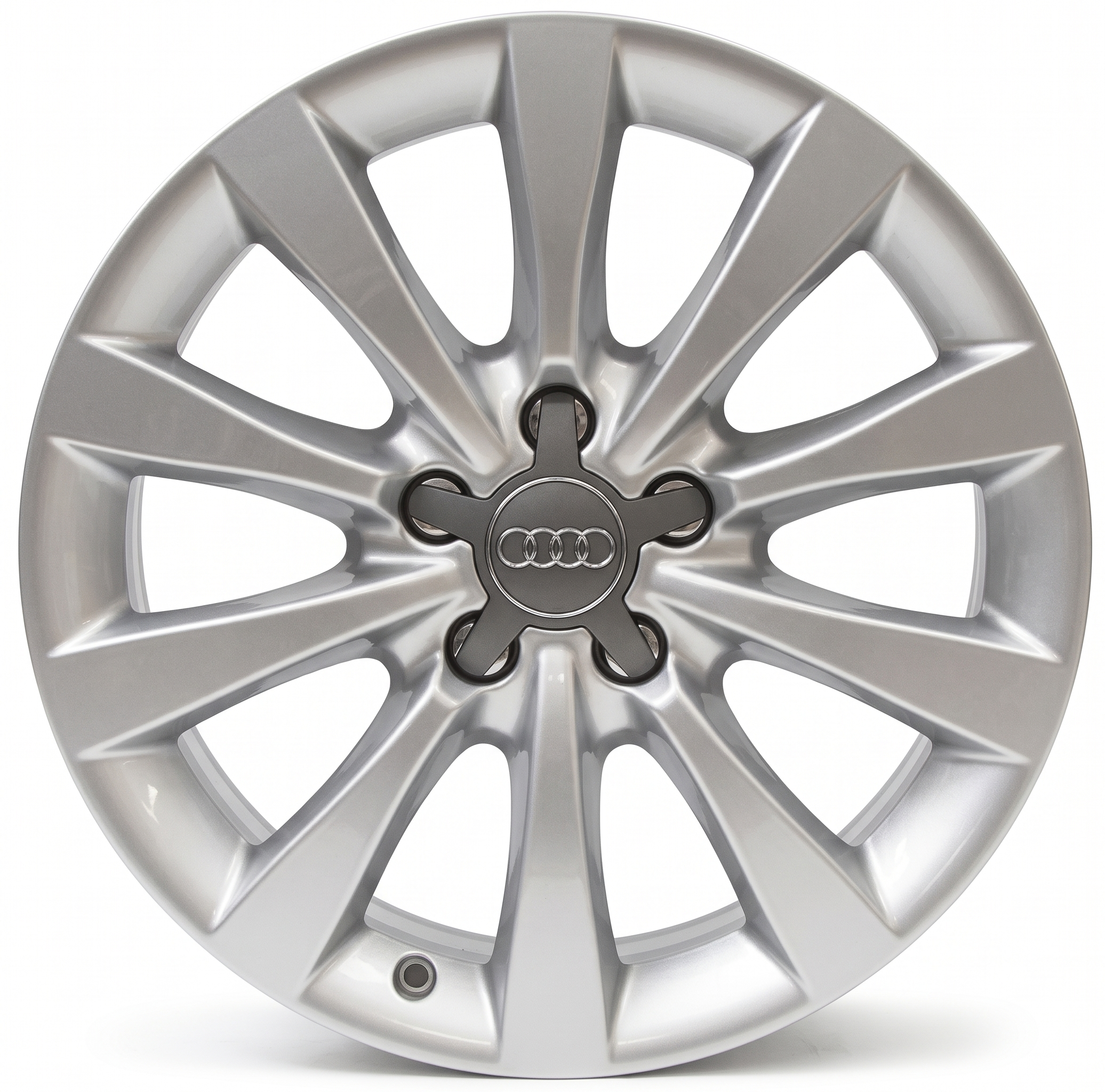 OEM 10-Spoke Silver Painted Alloy Wheel for 2009, 2010, 2011, 2012, 2013, 2014, 2015, 2016 Audi A4, S4 - Rear