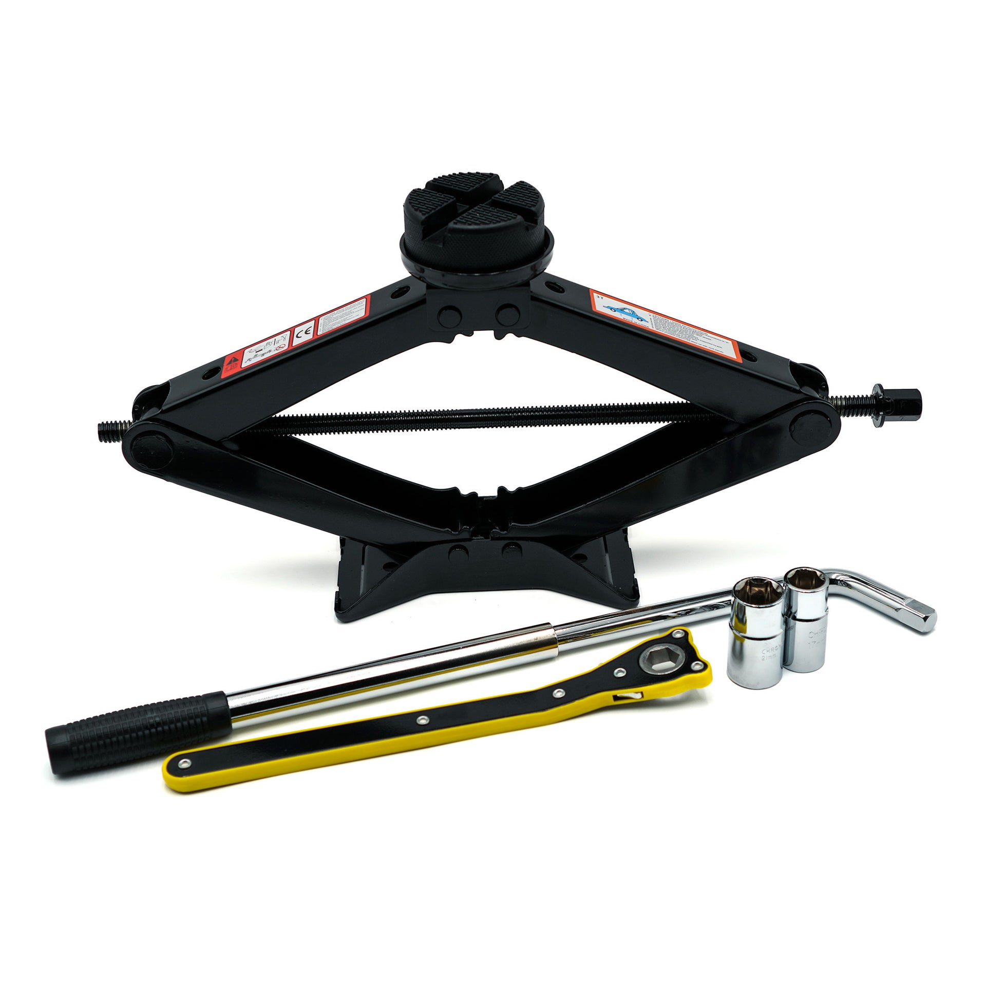 2015, 2016, 2017, 2018, 2019, 2020, 2021, 2022, 2023, 2024, 2025 Lexus RC350 Chrome Scissor Jack with Crank and Lug Wrench (OEM)