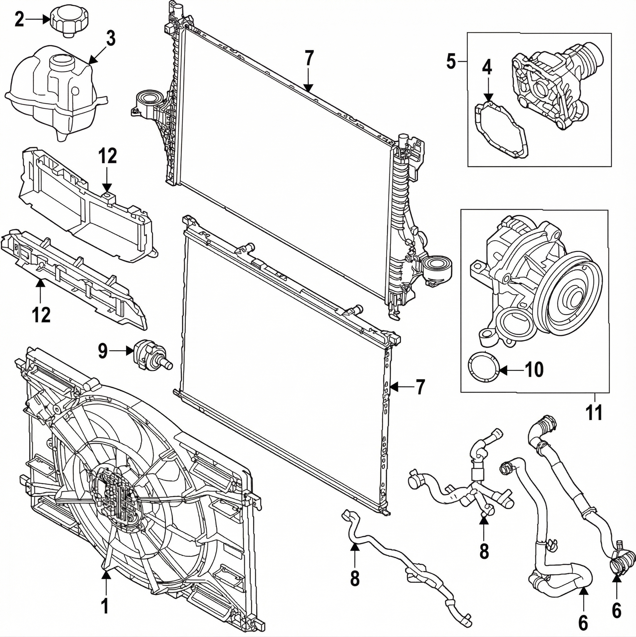 2023, 2024, 2025 Volvo XC40 Engine Coolant Reservoir Assembly (OEM)