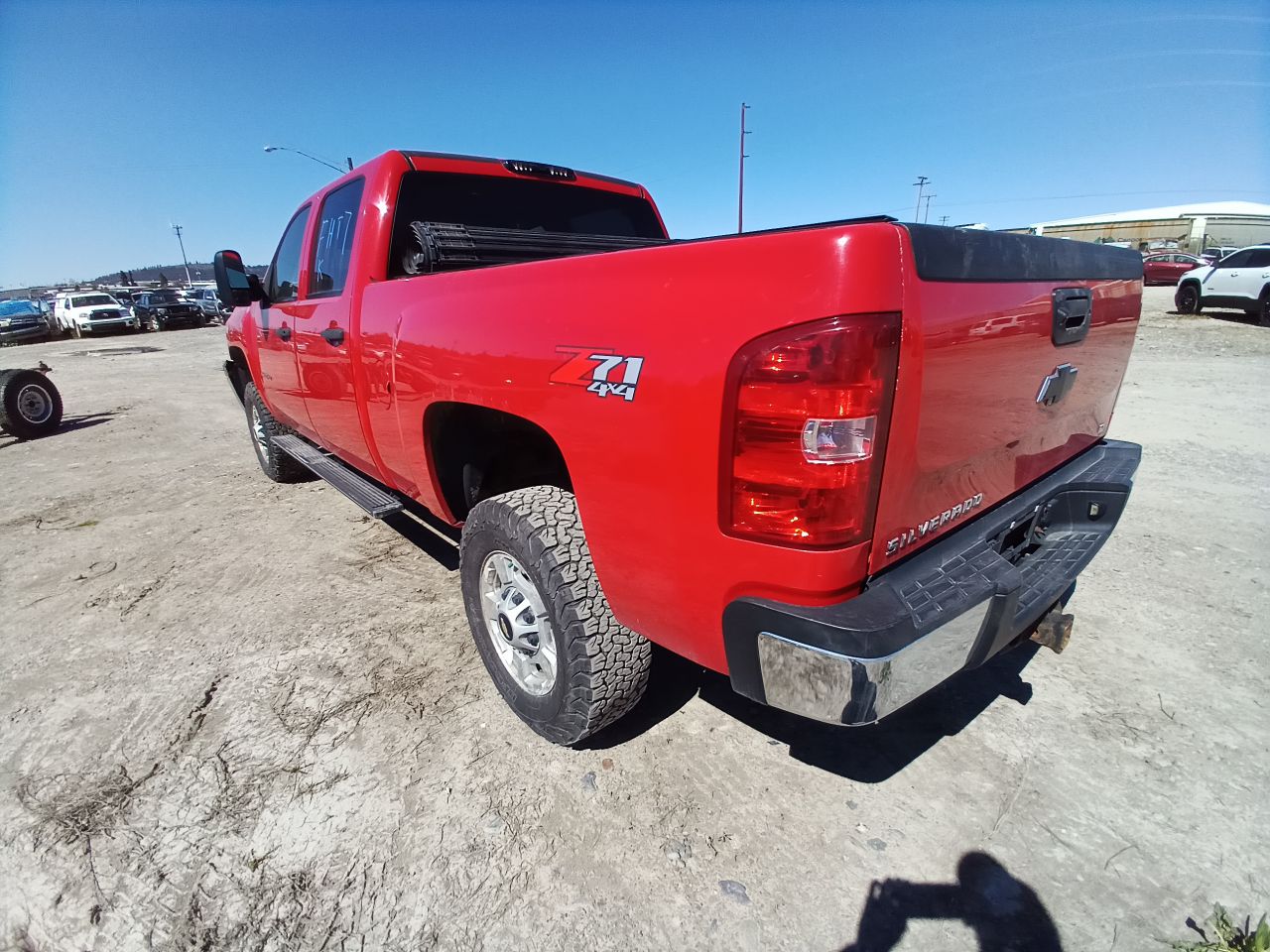 2007-2014 GMC Sierra 2500 HD Red Single Rear Wheel Fuel Filler Door (Used OEM)