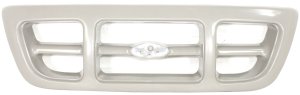 Textured Gray Shell and Insert Grille for 1998-2000 Ford Ranger, 4WD (Four-Wheel Drive), XL/XLT Models, Replacement