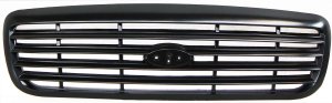 Painted Black Shell and Insert Grille for Ford Crown Victoria 1999-2000, with Police Package, Replacement