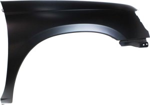Front Fender Right (Passenger) for Nissan Frontier 1998-2000, Primed (Ready to Paint), 2WD (Two-Wheel Drive), Without Molding Holes, Replacement