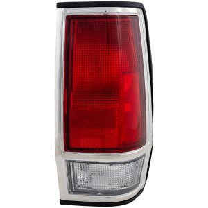 Tail Light for Nissan Pickup 1985-1986, Right (Passenger) Side, Lens and Housing, with Chrome Trim, Replacement