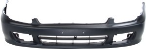 Front Bumper Cover for Honda Prelude 1997-2001, Primed (Ready to Paint), with Side Marker Light Holes, Replacement