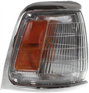 Corner Light Assembly for Toyota Pickup 1989-1991, Right (Passenger) Side, with Chrome Trim, 2WD (Two-Wheel Drive), Replacement