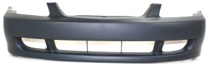 Front Bumper Cover for Mazda Protege Sedan, 1999-2000, Primed (Ready to Paint), Replacement