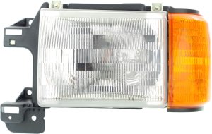 Headlight Assembly for Ford F-Series 1987-1991, Left (Driver) Side, Halogen, with Side Marker Light, without Trim, Replacement