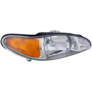 Headlight Assembly for Ford Escort 1997-2002, Right (Passenger) Side, Halogen Light with Side Marker Light, Suitable for Sedan/Wagon, Replacement