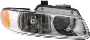 Headlight Assembly for 1996-1999 Dodge Caravan/Town and Country/Plymouth Voyager, Right (Passenger), Halogen, with Quad Lights, Replacement