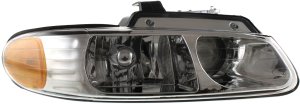 Headlight Assembly for Dodge/Plymouth/Chrysler Caravan, Town and Country, Voyager (2000-2000), Right (Passenger) Side, Halogen, with Quad Lights, Replacement