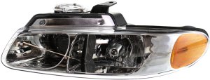 Headlight Assembly for 2000 Caravan, Town and Country, Voyager, Left (Driver), Halogen, w/ Quad Lights, Replacement