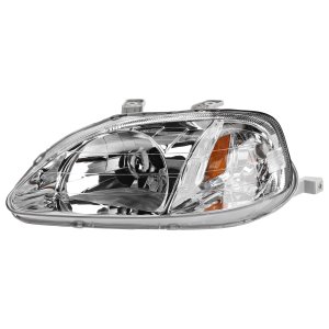 Headlight for Honda Civic 1999-2000, Left (Driver) Side, Lens and Housing, Halogen, Replacement