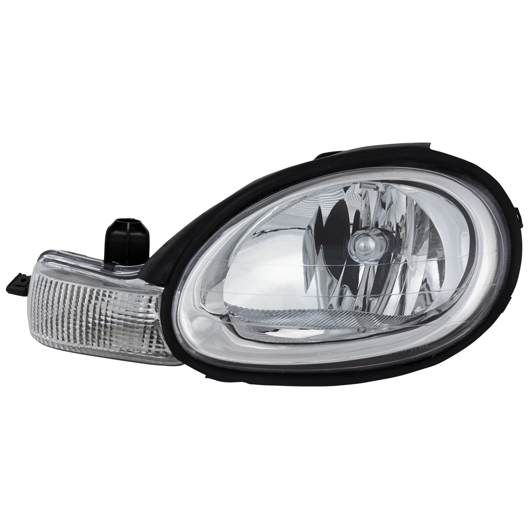 Headlight Assembly for Dodge Neon 2000-2002, Left (Driver), Halogen, Chrome Interior, Replacement