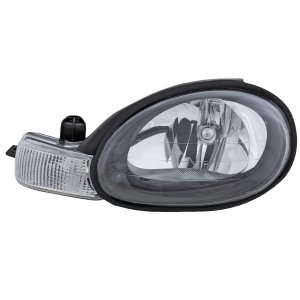 Headlight Assembly for Dodge Neon 2000-2002, Left (Driver), Halogen Light with Black Interior, Replacement