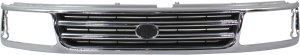 Chrome Shell Grille with Painted Black Insert for Toyota T100 1993-1998, Replacement