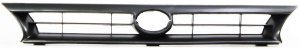 Grille for Toyota Corolla 1993-1995, ABS (Acrylonitrile Butadiene Styrene) Plastic, Painted Dark Silver Shell and Insert, Replacement