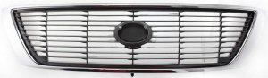 Grille for Toyota Avalon 1995-1997, Chrome Shell with Painted Silver Gray Insert, Replacement