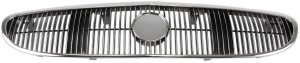 Grille for 1997-2002 Buick Century, Plastic Construction with Chrome Shell and Painted Black Insert, Replacement