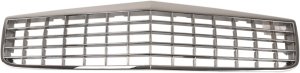 Plastic Grille for Cadillac Deville 1994-1996, Chrome Shell with Painted Silver Insert, Replacement
