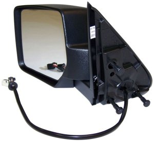 Outside Rear View Mirror for 2008 - 2012 Jeep Liberty, Left (Driver) Side, Power, with Memory and Fold-Away Assembly,  57010187AF, Replacement