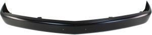 Black Front Bumper Face Bar for Chevrolet C/K Full Size Pickup 1988-2002, Without Impact Strip and Pad Holes, With License Plate Holes, Replacement