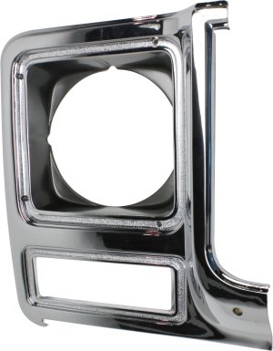 Headlight Door for Chevrolet C/K Series / Suburban (1979-1980), Right (Passenger) Side, Chrome and Silver, Round Headlights, Replacement