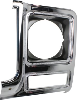Headlight Door for Chevrolet C/K Series / Suburban (1979-1980), Left (Driver), Round Headlights, Chrome and Silver Replacement