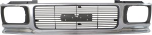 Grille for GMC Jimmy 1992-1994/Sonoma 1991-1993, Chrome Shell with Painted Gray Insert, Made of ABS Plastic, Replacement