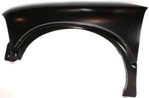 Primed (Ready to Paint) Front Fender for Chevrolet S10 Pickup (1994-2004) and Blazer (1995-2005), Left (Driver), 4WD (Four-Wheel Drive) S10/Sonoma with ZR2 Pkg.(Wide Stance Suspension), Flare Holes, Replacement