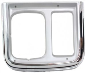 Headlight Door for GMC G-Series Van 1985-1991, Right (Passenger), Chrome/Silver, Single Headlights, Replacement