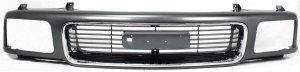 Grille for GMC Jimmy 1995-1997 / Sonoma 1994-1997, Painted Silver Shell with Painted Gray Insert, featuring Composite Headlight, Replacement