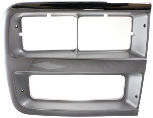 Headlight Door for G-Series Van 1992-1996, Right (Passenger) Side, With Dual Headlights, Chrome and Silver, Replacement