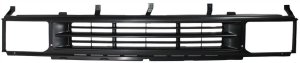 Grille for Nissan Pathfinder 1990-1995, Plastic Material, Painted Black Shell and Insert, Replacement