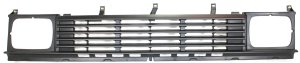 Grille for 1986-1987 Nissan Pickup, 2WD (Two-Wheel Drive), Features Plastic Material, Dark Argent Shell and Insert, Painted Finish, Replacement