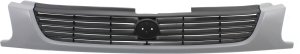 Gray Shell Grille with Black Insert for 1995-1996 Mazda Protege Sedan, Replacement