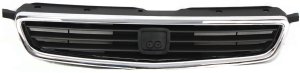 Grille for Honda Civic 1996-1998 Sedan, Chrome Shell with Painted Black Insert, Replacement