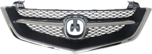 Grille for Acura TL 2002-2003, Chrome Shell with Painted Black Insert, Includes Chrome Center Bar, Replacement