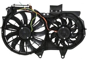 Dual Fan Radiator Fan Assembly for Audi A4/A4 Quatro 2002-2009, 1.8L Engine, Replacement
