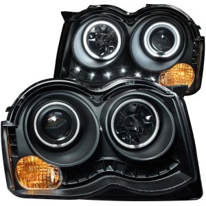 Left (Driver) Headlight Lens/Housing for 2008-2010 Jeep Grand Cherokee, Front Headlight Assembly Replacement Housing/Lens/Cover, Halogen, 55157483AE, Replacement