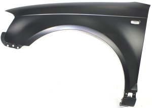 Front Fender for Audi A3 2006-2008, Left (Driver) Side, Primed (Ready to Paint), Steel, with Side Marker Light Holes, Replacement