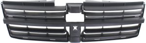 Textured Dark Gray Shell and Insert Grille for 2008-2010 Dodge Grand Caravan, Plastic, Replacement