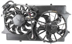 Radiator Fan Assembly for Ford Focus 2005-2007, with Factory Air, Includes Resistor, Replacement
