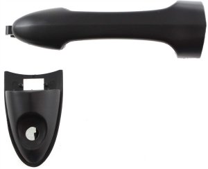 Exterior Door Handle for Ford Focus 2000-2007, Right (Passenger) = Left (Driver), Textured Black, with Keyhole, Cap, Cover, Pad, Handle, Replacement
