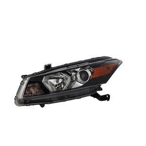 Headlight Assembly for Honda Accord 2008-2012 Coupe, Halogen, Left (Driver), Smooth Contour Turn Signal, Replacement