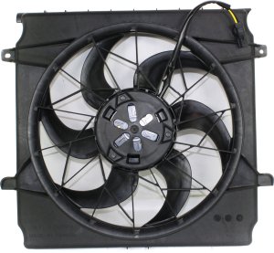 Radiator Fan Shroud Assembly for Jeep Liberty 2002-2004, Single Fan, 2.4L, (3.7L 2002-2003) Except with Heavy Duty Engine Cooling, Replacement