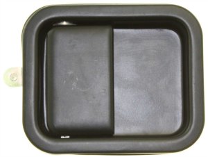 Front Exterior Door Handle for Jeep Wrangler 1987-2006, Right (Passenger), Smooth Black, Metal, Without Keyhole, Full Door Type, 1997-2006 Left (Driver), Replacement